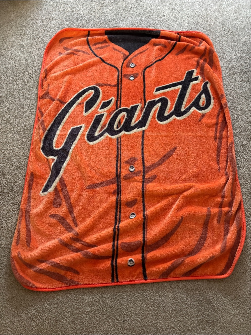 San Francisco Giants Baseball Orange Plush Throw Blanket - Team Logo Design